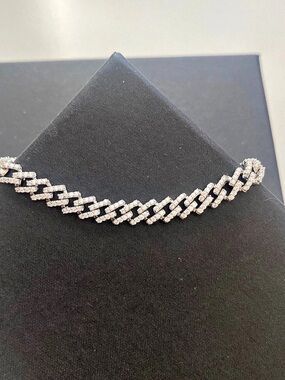 Silver Moissanite Monaco Bracelet